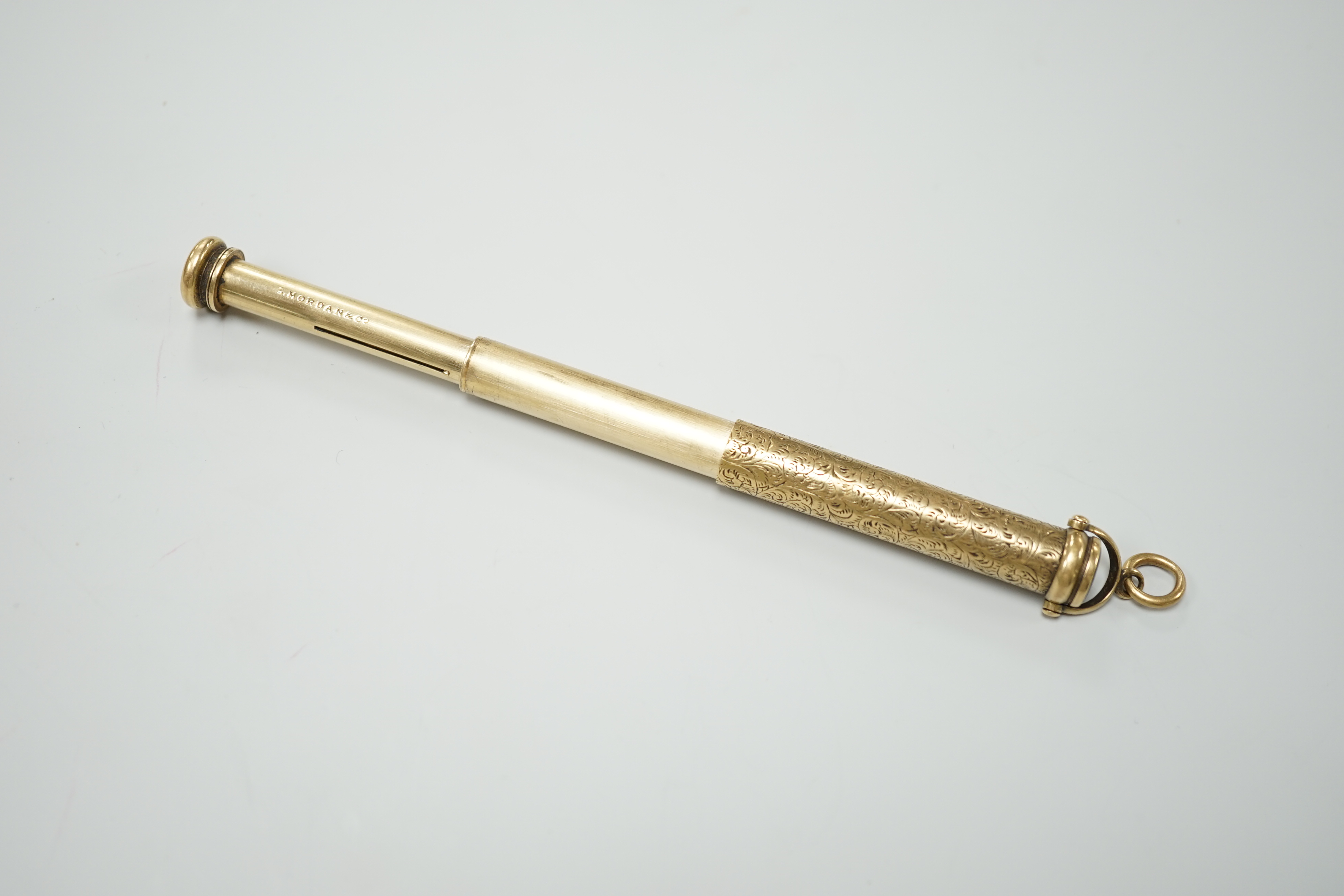A S. Mordan gold overlaid telescopic pencil
